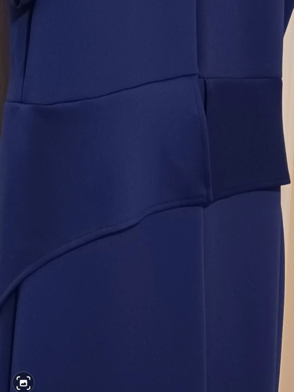 Elegant Royal Blue Peplum Sheath Dress - Picture 6 of 9